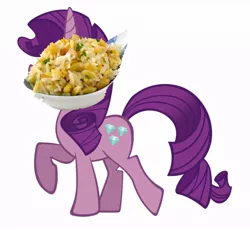 Size: 932x856 | Tagged: safe, banned from derpibooru, deleted from derpibooru, derpibooru import, amethyst star, female, food, pilaf, rice, simple background, solo, wat, white background