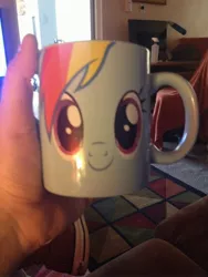 Size: 2448x3264 | Tagged: safe, banned from derpibooru, deleted from derpibooru, derpibooru import, photographer:mr.sparkle, rainbow dash, human, coffee mug, irl, irl human, mug, photo