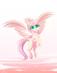 Size: 1024x1305 | Tagged: safe, artist:pastelmistress, banned from derpibooru, deleted from derpibooru, derpibooru import, oc, oc:sweet skies, unofficial characters only, airborne, floating, sky, solo, spread wings, wings