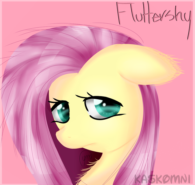 Size: 3995x3783 | Tagged: safe, artist:zoviav, banned from derpibooru, deleted from derpibooru, derpibooru import, fluttershy, bust, chest fluff, colored pupils, floppy ears, looking at you, name, portrait, simple background, solo