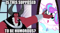 Size: 1276x719 | Tagged: safe, banned from derpibooru, deleted from derpibooru, derpibooru import, lord tirek, princess flurry heart, spoiler:s06, exploitable meme, is this supposed to be humorous, meme