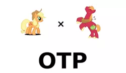 Size: 1008x588 | Tagged: safe, banned from derpibooru, deleted from derpibooru, derpibooru import, applejack, big macintosh, applecest, applemac, exploitable meme, female, incest, male, meme, meta, otp, shipping, straight