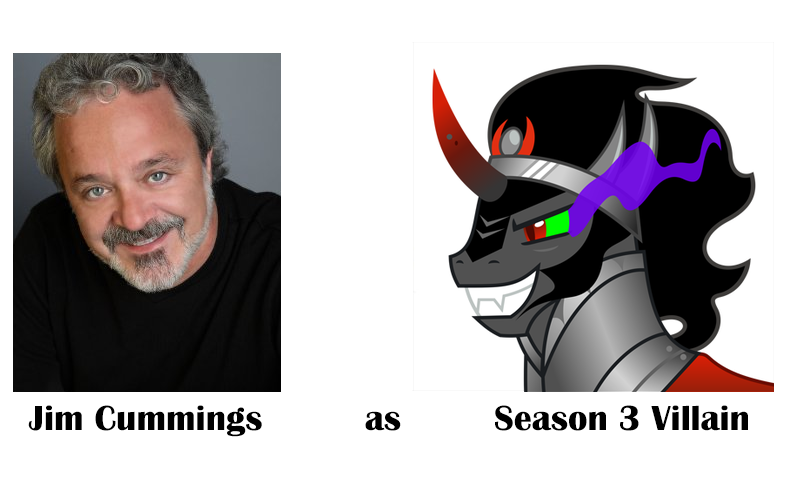 Size: 788x489 | Tagged: safe, banned from derpibooru, deleted from derpibooru, derpibooru import, king sombra, spoiler:s03, forced meme, jim cummings, meme, photo, season 3 villain, what if x voiced the season 3 villain