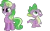 Size: 924x571 | Tagged: safe, artist:absolutecactus, banned from derpibooru, deleted from derpibooru, derpibooru import, edit, spike, sweetie belle, ponified, dragon, pony, unicorn, duo, female, image, male, palette swap, png, ponified spike, recolor, simple background, species swap, transparent background, vector