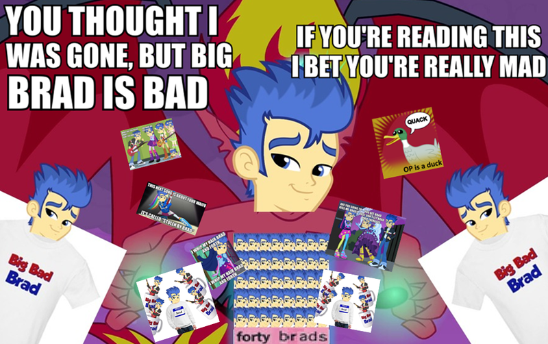 Size: 1018x639 | Tagged: safe, banned from derpibooru, deleted from derpibooru, derpibooru import, flash sentry, equestria girls, big bad brad, brad, exploitable meme, magic, meme, night, sky