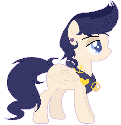 Size: 420x435 | Tagged: safe, artist:diego-brandosaur, banned from derpibooru, deleted from derpibooru, derpibooru import, ponified, pony, diamond is unbreakable, jewelry, jojo's bizarre adventure, josuke higashikata, pompadour, regalia