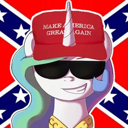 Size: 400x400 | Tagged: safe, banned from derpibooru, deleted from derpibooru, derpibooru import, princess celestia, 8chan, confederate flag, csa, politics, /pone/, united states
