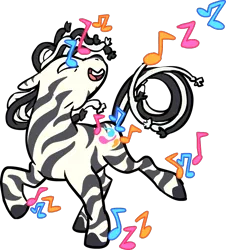 Size: 880x975 | Tagged: safe, artist:uglyfun, banned from derpibooru, deleted from derpibooru, derpibooru import, oc, oc:ruzeth, unofficial characters only, zebra, dancing, male, music notes, solo, stallion