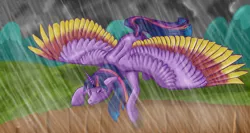 Size: 1500x800 | Tagged: safe, artist:vchart920, banned from derpibooru, deleted from derpibooru, derpibooru import, twilight sparkle, alicorn, older, rain, solo, twilight sparkle (alicorn)