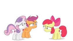 Size: 1536x864 | Tagged: safe, artist:chebut, banned from derpibooru, deleted from derpibooru, derpibooru import, apple bloom, scootaloo, sweetie belle, on your marks, cutie mark, cutie mark crusaders, simple background, .svg available, the cmc's cutie marks, transparent background, vector