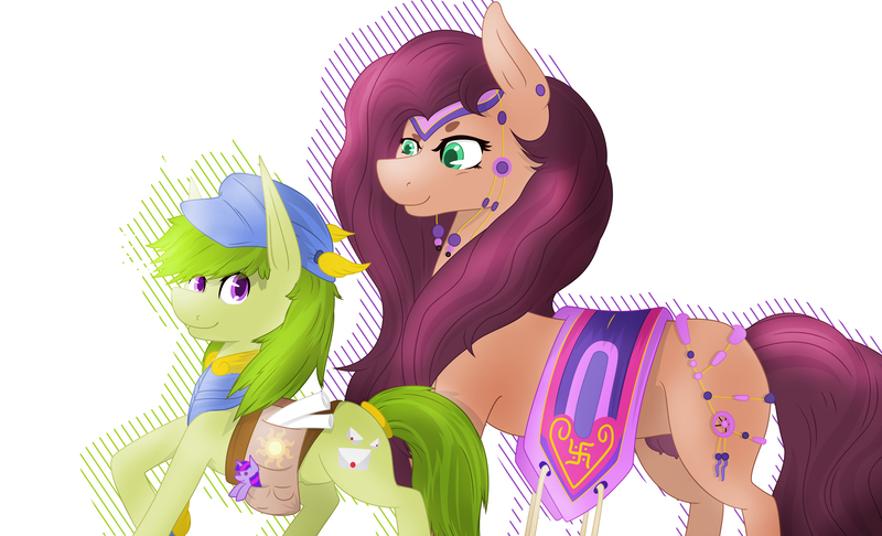 Size: 13578x8247 | Tagged: questionable, artist:zaldia-mavi, banned from derpibooru, deleted from derpibooru, derpibooru import, twilight sparkle, oc, oc:autumn-leaf, oc:leamon/arthur, saddle arabian, bag, crotchboobs, doll, hat, image, jpeg, nudity, saddle bag, toy