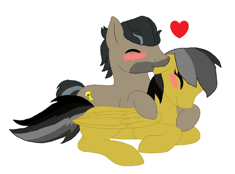 Size: 1024x761 | Tagged: safe, banned from derpibooru, deleted from derpibooru, derpibooru import, daring do, doctor caballeron, "artist":mockingjaybases, biting, blushing, daballeron, ear bite, female, heart, heart (organ), male, organs, shipping, straight