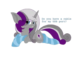 Size: 1024x768 | Tagged: suggestive, artist:php76, banned from derpibooru, deleted from derpibooru, derpibooru import, ponified, pony, bedroom eyes, chest fluff, clothes, dialogue, eyeshadow, lip bite, looking at you, makeup, pickup lines, prone, siri, socks, solo, striped socks