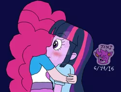Size: 1024x783 | Tagged: safe, artist:resotii, banned from derpibooru, deleted from derpibooru, derpibooru import, pinkie pie, twilight sparkle, equestria girls, blushing, female, lesbian, shipping, twinkie, watermark
