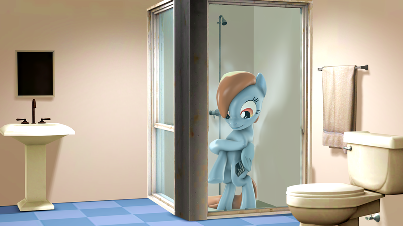 Size: 1920x1080 | Tagged: questionable, artist:furima, banned from derpibooru, deleted from derpibooru, derpibooru import, oc, oc:furima, unofficial characters only, 3d, bathroom, shower, source filmmaker, toilet, wet