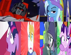 Size: 542x421 | Tagged: safe, banned from derpibooru, deleted from derpibooru, derpibooru import, maud pie, prince blueblood, starlight glimmer, trixie, twilight sparkle, crossover, crossover shipping, exploitable meme, meme, shipping, starscream, transformers, transformers the movie, wrong aspect ratio