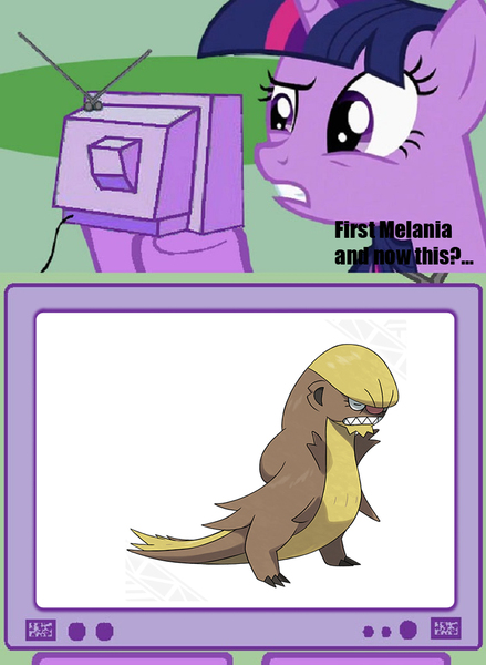 Size: 703x961 | Tagged: safe, banned from derpibooru, deleted from derpibooru, derpibooru import, twilight sparkle, gumshoos, donald trump, exploitable meme, melania trump plagiarism gaffe, meme, obligatory pony, pokémon, pokémon sun and moon, tv meme