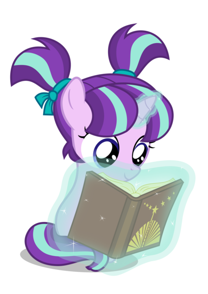 Size: 3307x4677 | Tagged: safe, artist:chebut, banned from derpibooru, deleted from derpibooru, derpibooru import, starlight glimmer, absurd resolution, book, cute, female, filly, flash puppet, glimmerbetes, inkscape, magic, reading, sitting, solo, .svg available, vector, younger