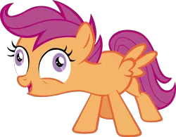 Size: 4012x3125 | Tagged: safe, artist:melodiousmarci, banned from derpibooru, deleted from derpibooru, derpibooru import, scootaloo, newbie dash, absurd resolution, derp, exploitable meme, faic, i didn't listen, image macro, inkscape, meme, open mouth, simple background, solo, transparent background, vector