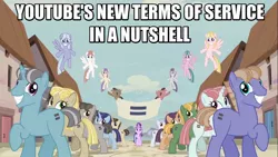 Size: 1366x768 | Tagged: safe, banned from derpibooru, deleted from derpibooru, derpibooru import, starlight glimmer, the cutie map, caption, cutie mark, drama, drama from another site, equal cutie mark, equal town banner, image macro, in our town, meme, needs more jpeg, obligatory pony, op has a point, smug, smuglight glimmer, text, youtube
