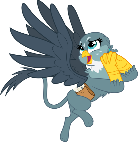 Size: 4590x4731 | Tagged: safe, artist:chebut, banned from derpibooru, deleted from derpibooru, derpibooru import, gabby, gryphon, the fault in our cutie marks, absurd resolution, bag, inkscape, open mouth, simple background, solo, transparent background, vector