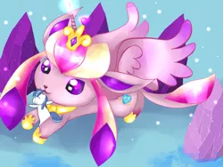 Size: 1024x768 | Tagged: safe, artist:hanaty, banned from derpibooru, deleted from derpibooru, derpibooru import, princess cadance, shining armor, glaceon, crossover, pokémon, solo, species swap
