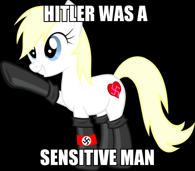 Size: 683x600 | Tagged: safe, banned from derpibooru, deleted from derpibooru, derpibooru import, oc, oc:aryanne, adolf hitler, grindcore, meme, nazi