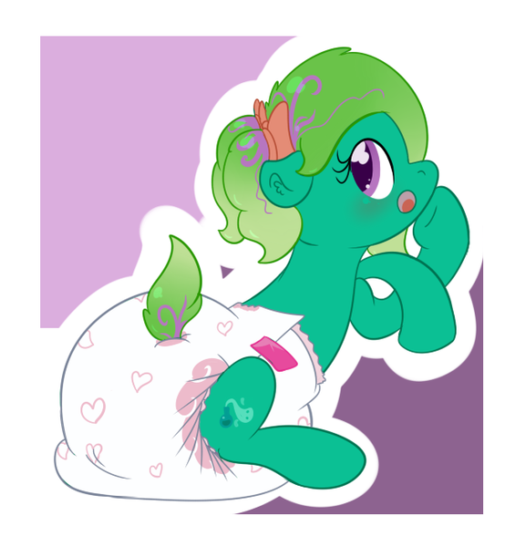 Size: 627x652 | Tagged: questionable, artist:vitriolink, banned from derpibooru, deleted from derpibooru, derpibooru import, oc, oc:azote spirit, unofficial characters only, cute, diaper, diaper fetish, female, fetish, poofy diaper, solo, solo female