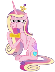 Size: 3820x4997 | Tagged: safe, artist:zutheskunk, banned from derpibooru, deleted from derpibooru, derpibooru import, princess cadance, alicorn, pony, .svg available, corn, eating, female, food, mare, puffy cheeks, simple background, sitting, solo, transparent background, vector