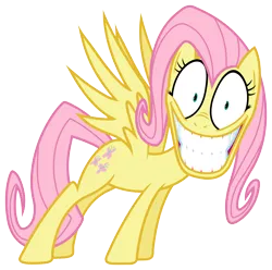 Size: 5000x4959 | Tagged: safe, artist:zutheskunk, banned from derpibooru, deleted from derpibooru, derpibooru import, fluttershy, pegasus, pony, .svg available, absurd resolution, creepy, female, grin, looking at you, mare, rapeface, simple background, smiling, solo, transparent background, vector