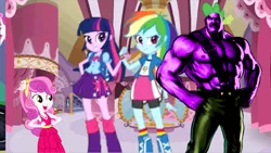 Size: 1366x768 | Tagged: safe, artist:blarghalt, banned from derpibooru, deleted from derpibooru, derpibooru import, rainbow dash, spike, sweetie belle, twilight sparkle, equestria girls, eqg promo pose set, equestria girls: the parody series, muscles