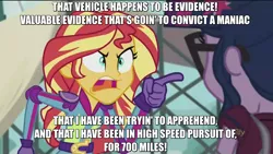 Size: 1280x720 | Tagged: safe, banned from derpibooru, deleted from derpibooru, derpibooru import, edit, edited screencap, screencap, sci-twi, sunset shimmer, twilight sparkle, equestria girls, friendship games, angry, buford t justice, caption, exploitable meme, image macro, meme, quote, smokey and the bandit, sunset yells at twilight, text
