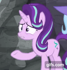 Size: 240x250 | Tagged: suggestive, banned from derpibooru, deleted from derpibooru, derpibooru import, edit, edited screencap, screencap, starlight glimmer, animated, caption, facehoof, image macro, let me tell you why that's bullshit, meme, solo, text, watermark