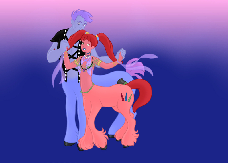 Size: 900x644 | Tagged: safe, banned from derpibooru, deleted from derpibooru, derpibooru import, editor:jdueler11, limelight, pacific glow, centaur, the mane attraction, the saddle row review, fantasia, female, limeglow, male, shipping, straight