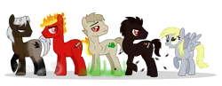 Size: 1981x768 | Tagged: safe, artist:pitchblackdragon, banned from derpibooru, deleted from derpibooru, derpibooru import, derpy hooves, death, famine, four horsemen of the apocalypse, pestilence, war