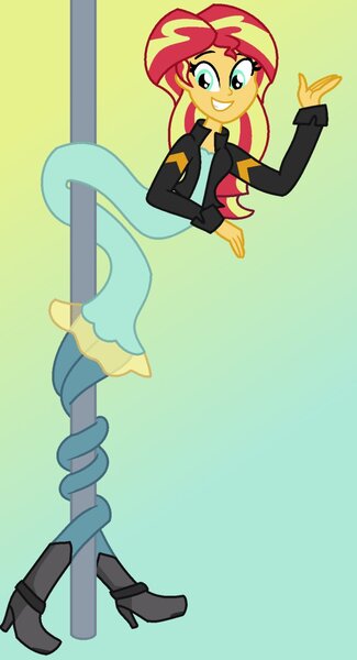 Size: 658x1215 | Tagged: safe, artist:sjart117, banned from derpibooru, deleted from derpibooru, derpibooru import, sunset shimmer, equestria girls, elastic, fanon, solo, stretchy, wat