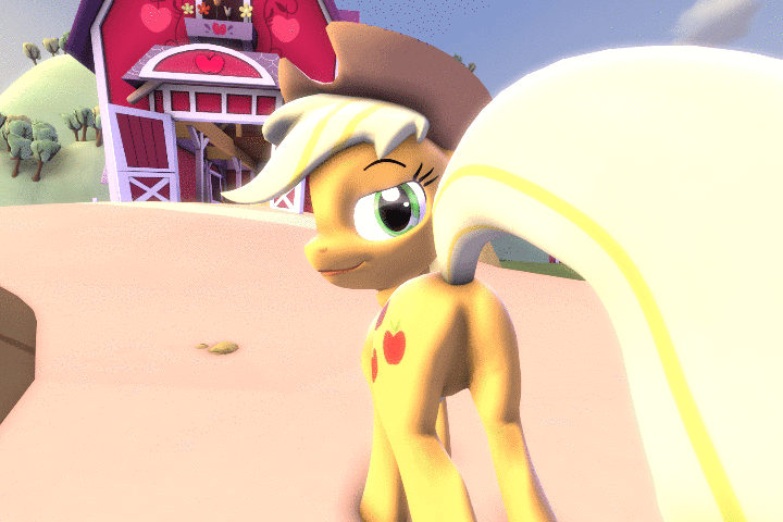 Size: 720x480 | Tagged: suggestive, artist:mlpfimguy, banned from derpibooru, deleted from derpibooru, derpibooru import, applejack, pony, 3d, absurd file size, animated, bedroom eyes, butt, butt shake, jiggle, plot, solo