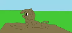 Size: 3188x1494 | Tagged: safe, artist:mudlove, banned from derpibooru, deleted from derpibooru, derpibooru import, oc, unofficial characters only, earth pony, pony, 1000 hours in ms paint, ms paint, mud, muddy, smiling, solo