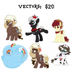 Size: 5000x5000 | Tagged: safe, artist:worstsousaphonehorse, banned from derpibooru, deleted from derpibooru, derpibooru import, rainbow dash, oc, oc:chimie changa, oc:jackie queen, oc:pyrisa miracles, oc:sweet mocha, absurd resolution, advertisement, commission info, fat, inflation