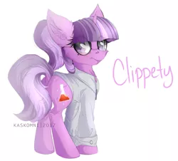 Size: 1243x1126 | Tagged: safe, artist:zoviav, banned from derpibooru, deleted from derpibooru, derpibooru import, oc, oc:clippety, unofficial characters only, pony, unicorn, clothes, fluffy, glasses, lab coat, ponytail, science, shading, simple background, solo, white background