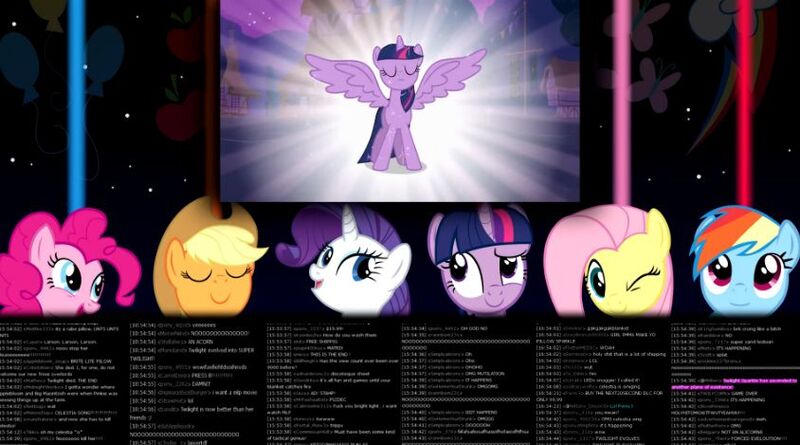 Size: 844x469 | Tagged: safe, banned from derpibooru, deleted from derpibooru, derpibooru import, screencap, twilight sparkle, alicorn, magical mystery cure, 2013, alicorn party, chat, february, flashback, nostalgia, reaction image