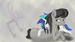 Size: 1920x1080 | Tagged: safe, artist:taggerung, banned from derpibooru, deleted from derpibooru, derpibooru import, octavia melody, vinyl scratch, female, lesbian, scratchtavia, shipping