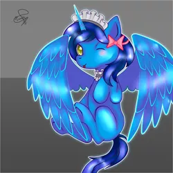 Size: 2000x2000 | Tagged: safe, artist:hanaty, banned from derpibooru, deleted from derpibooru, derpibooru import, oc, unofficial characters only, alicorn, pony, alicorn oc, clothes, crossdressing, cute, horn, maid, male, solo, wings