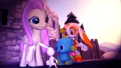 Size: 1366x768 | Tagged: safe, artist:legoguy9875, banned from derpibooru, deleted from derpibooru, derpibooru import, angel bunny, fluttershy, chao, 3d, cream the rabbit, crossover, gmod, photoshop, sonic the hedgehog (series)