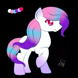 Size: 2000x2000 | Tagged: safe, artist:hanaty, banned from derpibooru, deleted from derpibooru, derpibooru import, oc, unofficial characters only, black background, female, raised hoof, simple background, solo, wingding eyes