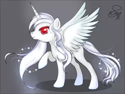 Size: 1602x1202 | Tagged: safe, artist:hanaty, banned from derpibooru, deleted from derpibooru, derpibooru import, oc, unofficial characters only, alicorn, pony, albino, alicorn oc, female, horn, solo, wings