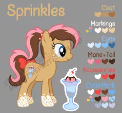 Size: 1337x1235 | Tagged: safe, artist:stephanoodle, banned from derpibooru, deleted from derpibooru, derpibooru import, oc, oc:sprinkles, reference sheet, solo