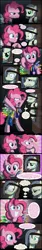 Size: 945x5646 | Tagged: grimdark, artist:culu-bluebeaver, banned from derpibooru, deleted from derpibooru, derpibooru import, pinkie pie, oc, oc:lucky joe, comic:lucky joe vs. cupcakes, fanfic:cupcakes, angry, bipedal, comic, crying, cutie mark dress, sad, x pose