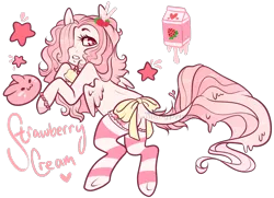 Size: 1343x971 | Tagged: safe, artist:lullabyprince, banned from derpibooru, deleted from derpibooru, derpibooru import, oc, oc:strawberry cream, unofficial characters only, pegasus, pony, clothes, female, leonine tail, mare, reference sheet, simple background, socks, solo, striped socks, transparent background