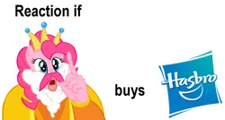 Size: 998x535 | Tagged: safe, banned from derpibooru, deleted from derpibooru, derpibooru import, pinkie pie, exploitable meme, hasbro, king harkinian, mah boi, meme, reaction if x buys hasbro, the legend of zelda